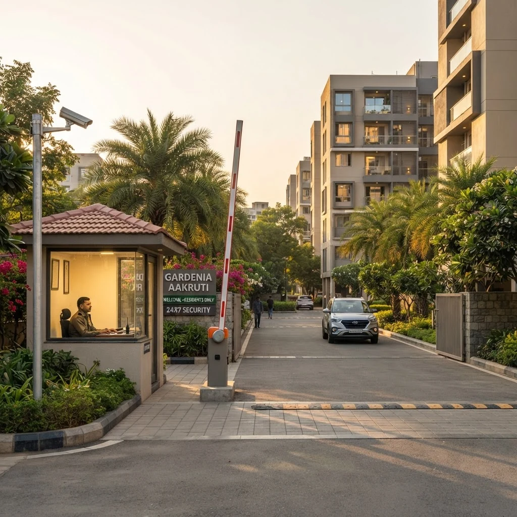 Authorised vehicle entering a residential society
