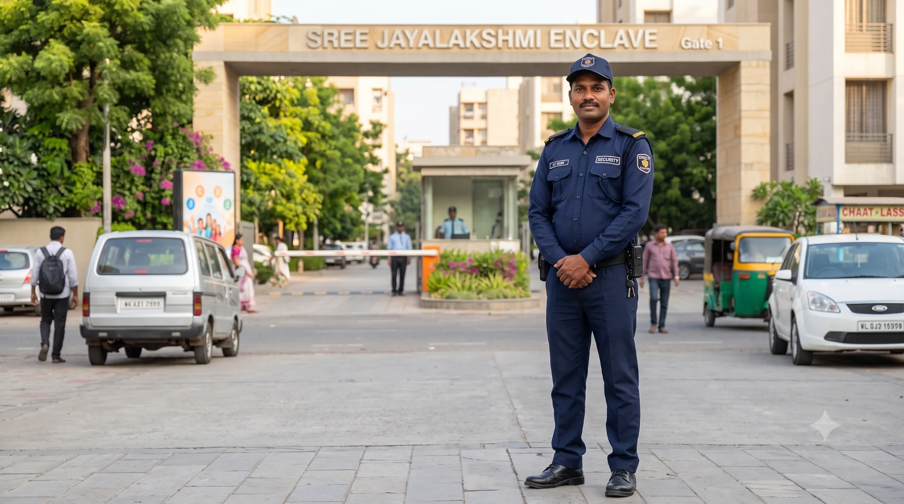 Security guard supporting gate operations