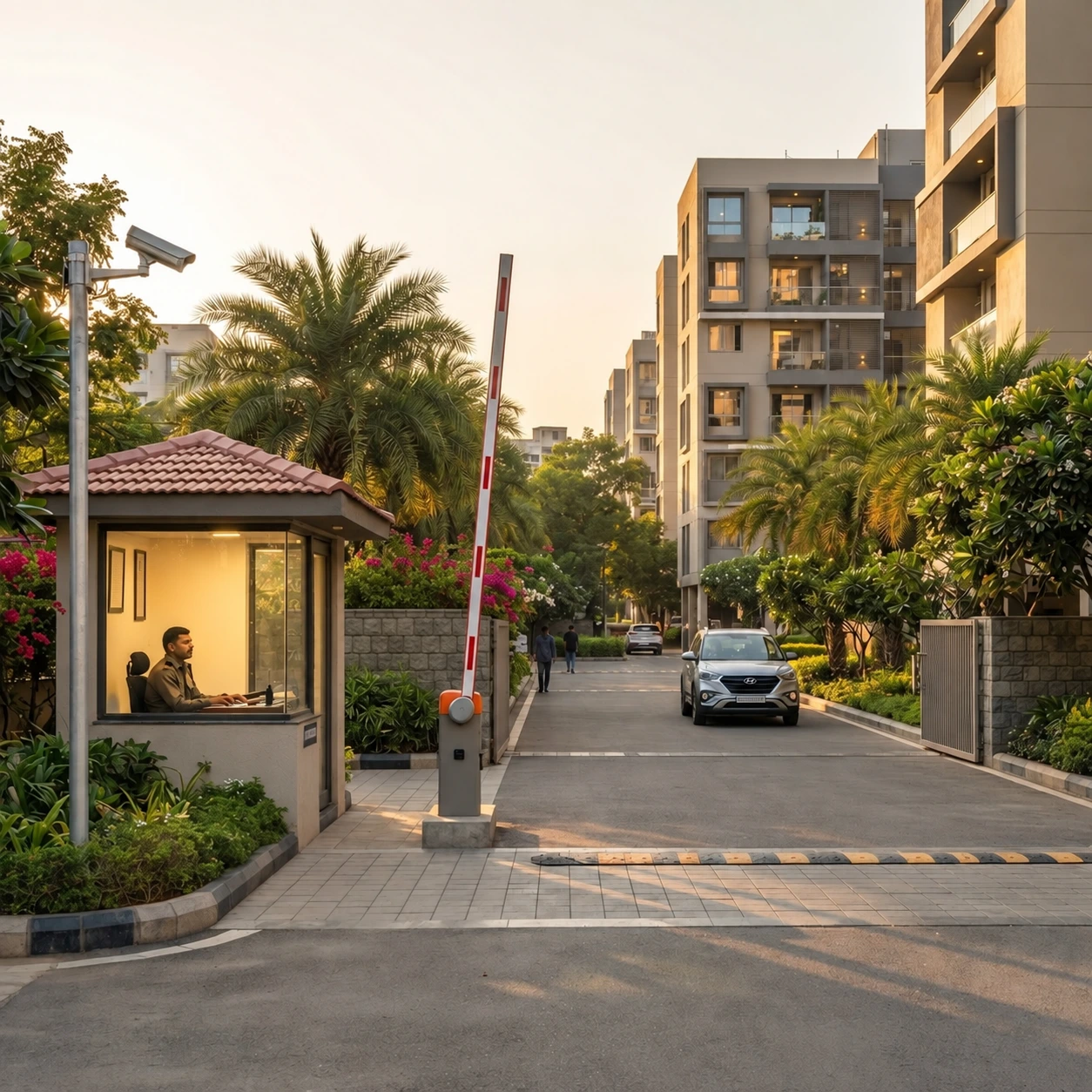 Authorised vehicle entering a residential society