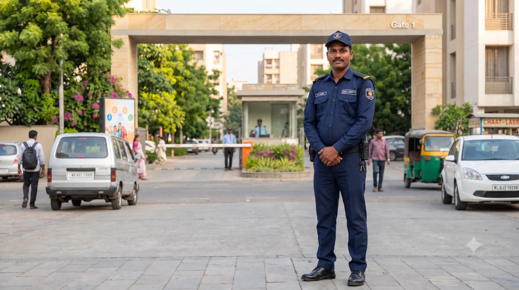 Security guard supporting gate operations